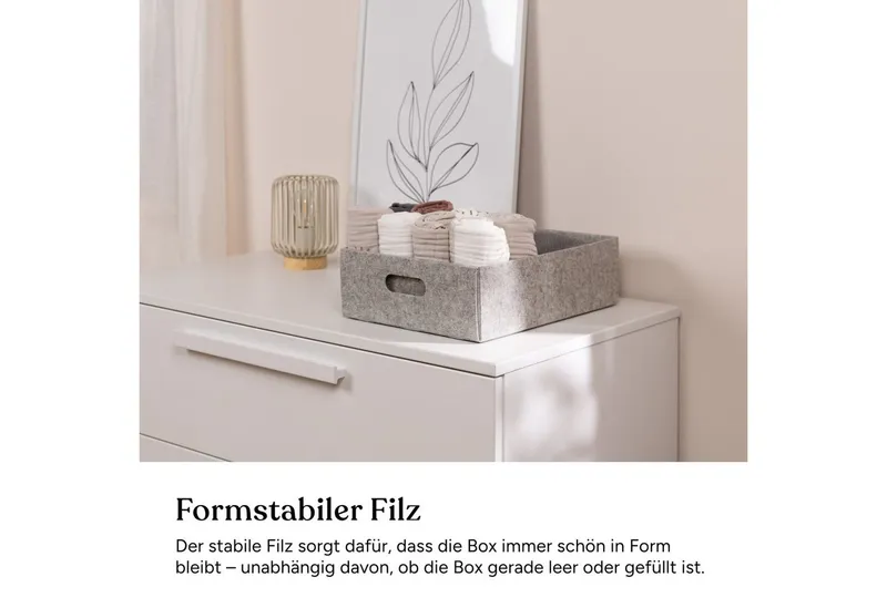 Ehrenkind Aufbewahrungsbox Filzbox (3 Größen, 3 Farben), Formstabil & faltbar, Grau, – Produktbild 2 von 5