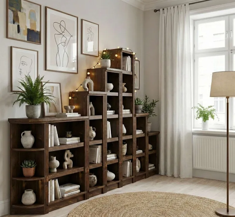 OTTO home Standregal Riga Bücherregal Regal Breite/Tiefe 40/29 cm, aus massiver Kiefer, FSC®-zertifiziert, Braun, – Produktbild 1 von 8