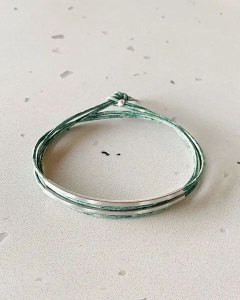 pikfine pikfine Tube Armband “Tingval” silber, Eukalyptus, – Produktbild 1 von 4