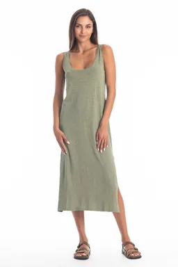 RAVENS VIEW IBIZA RAVENS VIEW IBIZA Damen vegan Kleid Demi Khaki – Produktbild 1 von 1