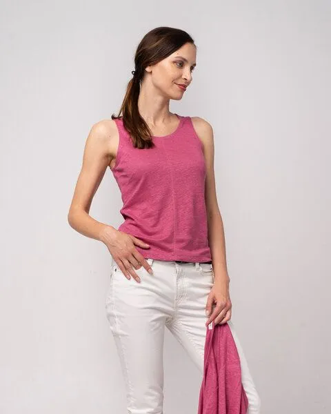 Alma & Lovis Alma & Lovis Leinentop aus Leinen-Jersey | Linen Top, Rosa, – Produktbild 2 von 3
