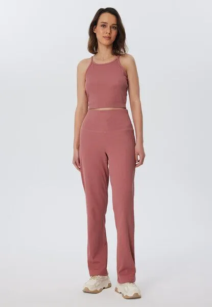 Leela Cotton Leela Cotton Damen Ripp-Hose aus 100% Bio-Baumwolle, Dunkel mauve, – Produktbild 4 von 4
