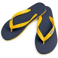 Hippobloo Hippobloo Flip Flops aus 100% Naturkautschuk, Navy-gelb (mehrfarbig), – Produktbild 1 von 1