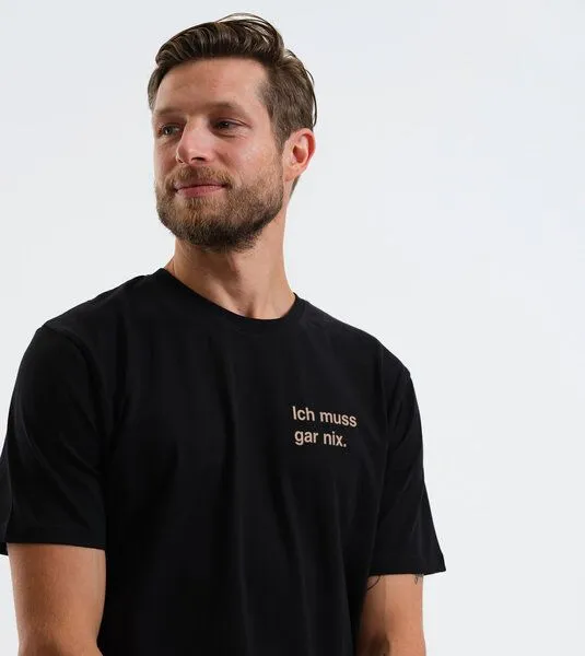 Gary Mash GARY MASH Shirt Ich muss gar nix. aus Biobaumwolle, Schwarz, – Produktbild 3 von 4