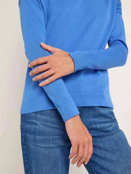 LANIUS LANIUS U-Boot Pullover aus Bio-Baumwolle, Light blue, – Produktbild 3 von 4