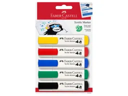 Faber-Castell 5er-Set Faber-Castell Textilmarker Basisfarben – Produktbild 1 von 1