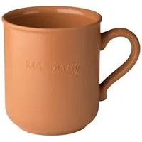 reMAIN reMAIN MAINmug - 4 St. stabile u. bruchfeste Mehrwegtassen mit Griff aus Recyclingkunststoff - nachhaltige Tassen für Heiß/Kaltgetränke - Kinderbecher - Camping - etc., Ockerbraun, – Produktbild 1 von 1