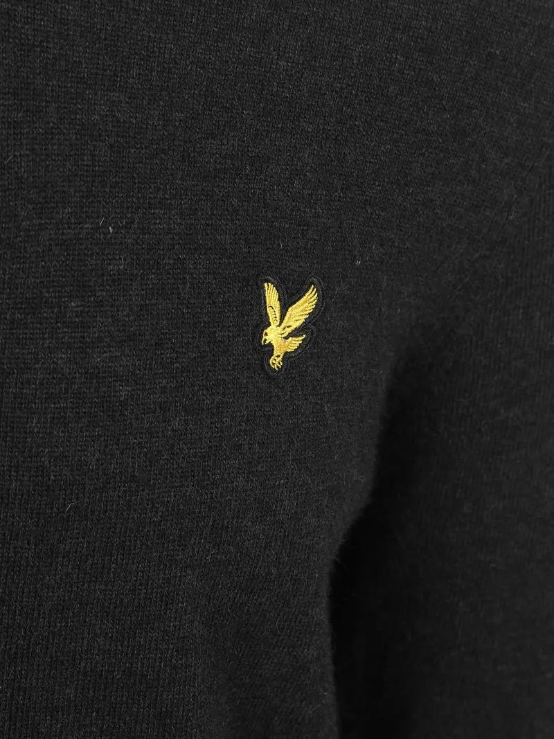 Lyle and Scott Lyle & Scott Half Zip Pull Merino Lammwolle Schwarz - Größe M, Schwarz, – Produktbild 3 von 3