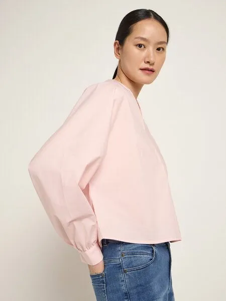LANIUS LANIUS Bluse mit Kräuseln (GOTS) aus Bio-Baumwolle, Mary rose, – Produktbild 4 von 4