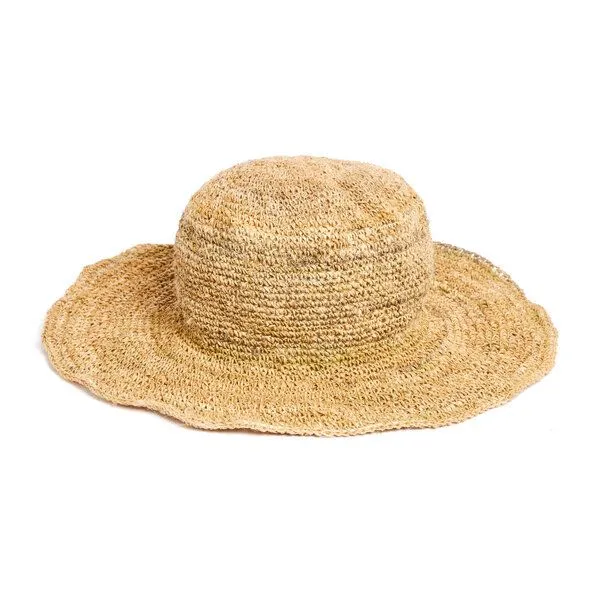 short'n'pietz short'n'pietz gehäkelter Sommerhut aus reinen Hanffasern, Beige, – Produktbild 1 von 6