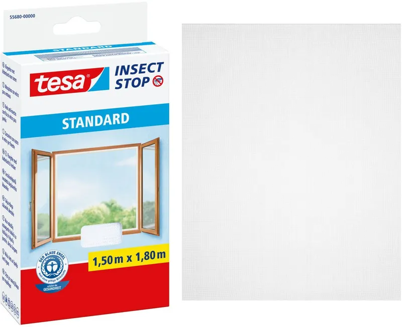 Tesa Tesa Fliegengitter "Standard" für Fenster 150 x 180 cm, Weiß, – Produktbild 4 von 8