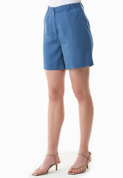 ORGANICATION ORGANICATION Shorts aus TENCEL Lyocell und Leinen, Blau(light navy), – Produktbild 4 von 4