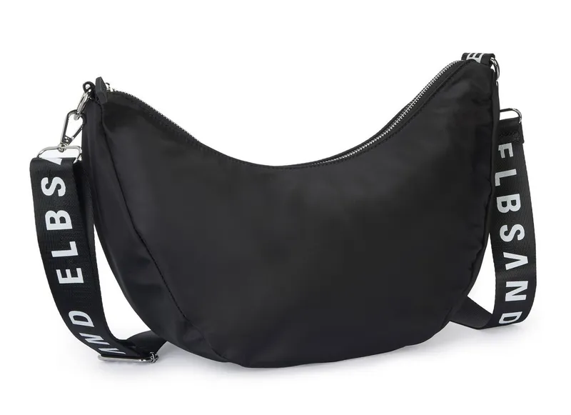 Elbsand Elbsand Umhängetasche Hobo-Tasche, Schultertasche, Minibag, Henkeltasche, Crossbody Bag, Handtasche Damen zum Umhängen aus weichem Material VEGAN, Schwarz, – Produktbild 2 von 5