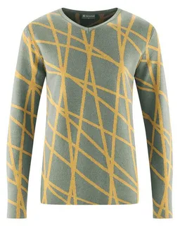 HempAge HempAge V-Kragen Pullover mit Muster Hanf/Biobaumwolle – Produktbild 1 von 1