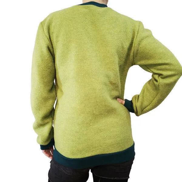 liebewicht liebewicht Pullover aus Bio Wolle Wollwalk unisex, Mossgrün/grün, – Produktbild 4 von 4
