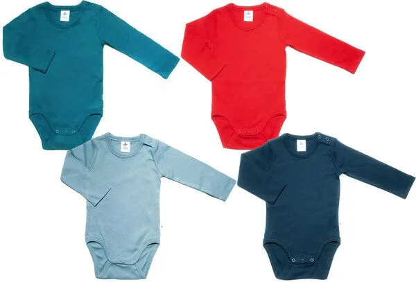Leela Cotton Leela Cotton 4er Langarmbody Set, Blau/rot/t.blau/indigo, – Produktbild 1 von 1