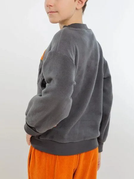 Babbily Babbily BIO Fleece Pulli "Norwegian Woods" - mitwachsend, Grau, – Produktbild 3 von 4