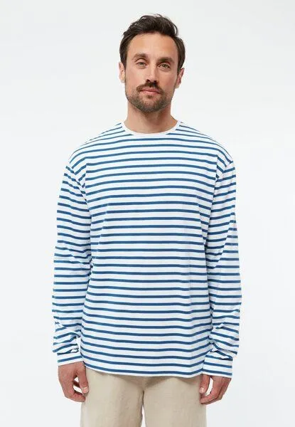 Givn Berlin Givn Berlin Gestreiftes Langarmshirt GBPITTIE aus Bio-Baumwolle, Blazing blue / white (stripes), – Produktbild 2 von 4