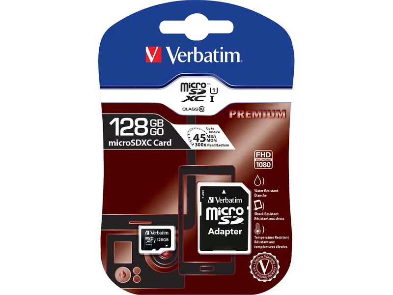 Verbatim Verbatim Micro SDXC-Speicherkarte 128 GB, Class 10 mit SD-Adapter – Produktbild 2 von 5