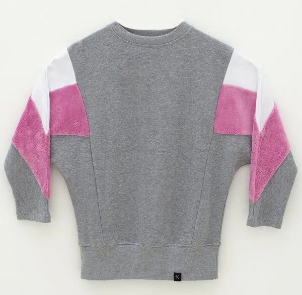 The Driftwood Tales The Driftwood Tales Sweatshirt aus Bio-Baumwolle, Bio-Restmaterial und gewöhnlichen Resttextilien, Grau -rosa -weiss, – Produktbild 4 von 4