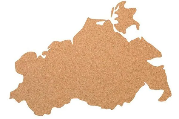 Kork-Deko Kork-Deko Mecklenburg-Vorpommern als Pinnwand aus Kork XXL ca. 80x50 cm | Umriss Mecklenburg-Vorpommern – Produktbild 2 von 2