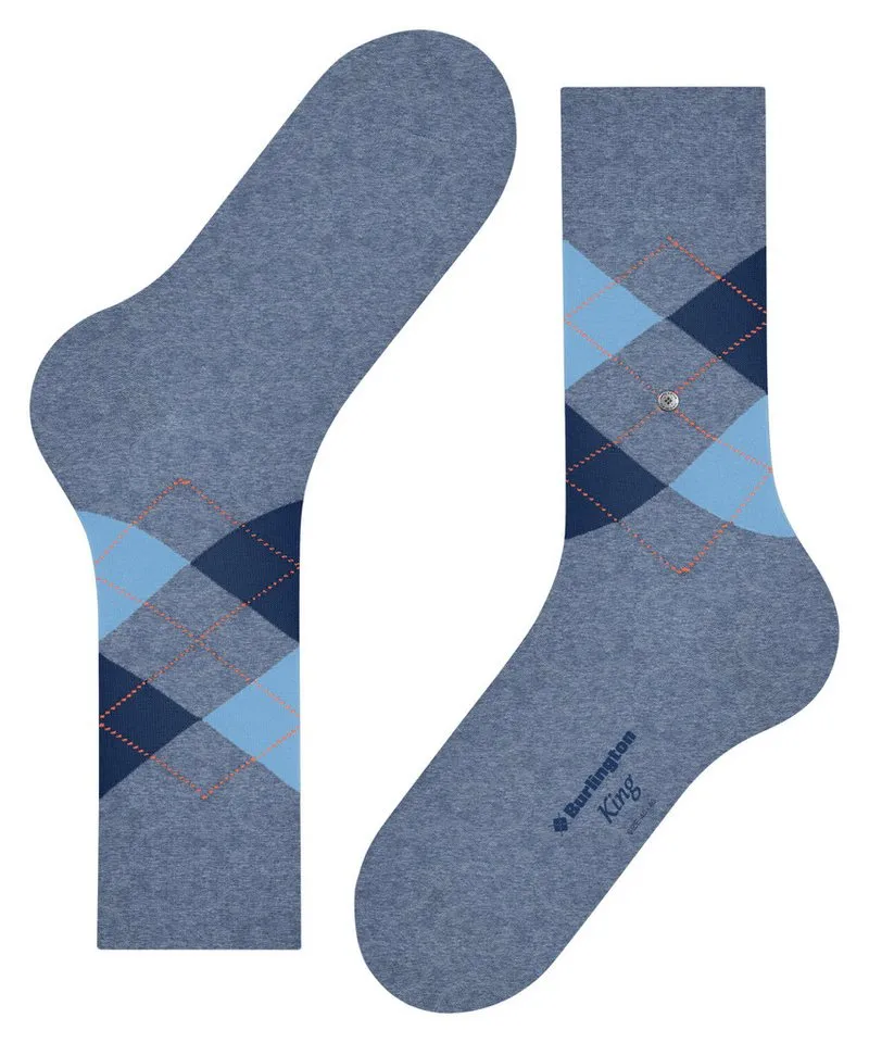 Burlington Burlington Socken King Einheitsgröße 40-46, Argyle-Muster, Burlington-Clip, Blau, – Produktbild 5 von 6