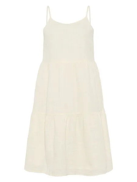 KnowledgeCotton Apparel KnowledgeCotton Apparel Slub Trägerkleid aus Bio-Baumwolle, Weiß-egret, – Produktbild 2 von 2