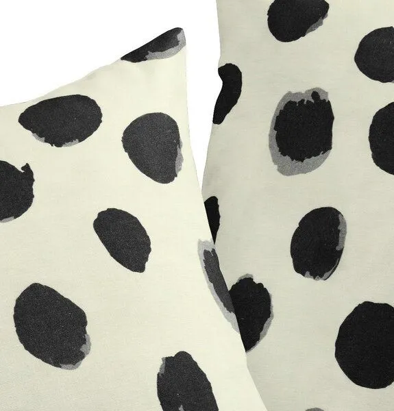 Nature by Adam Nature by Adam Kissenhülle aus Leinen und Bio-Baumwolle - Made in Germany - Dots, Natur-schwarz, – Produktbild 1 von 4