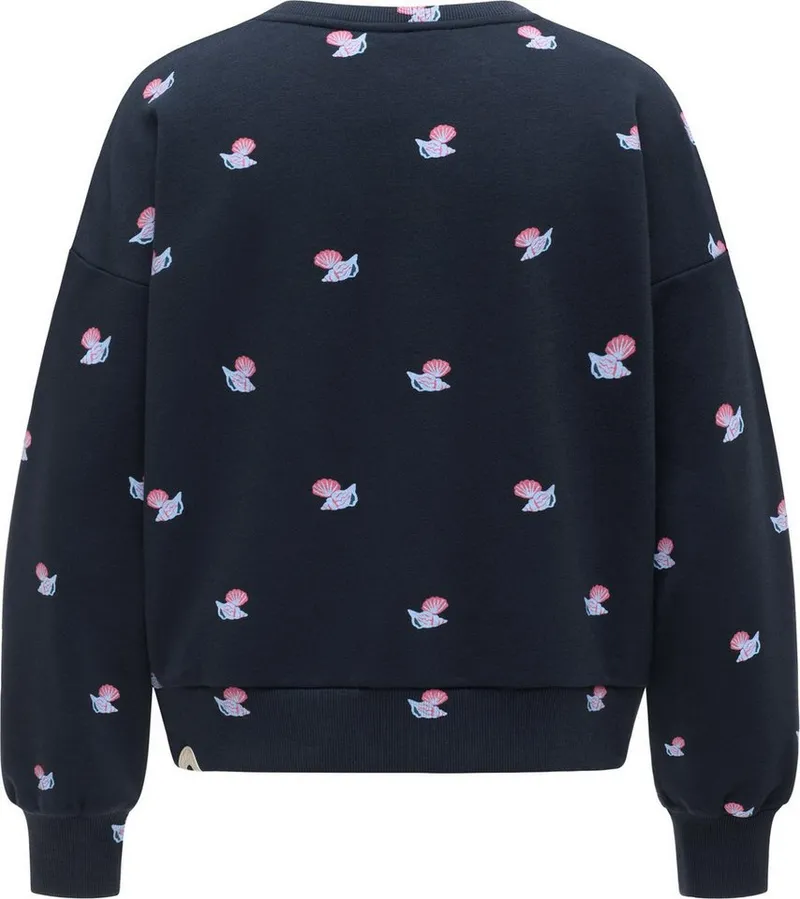 ragwear ragwear Sweater Wuss Shells lässiges oversized Damen Sweatshirt mit Allover-Print, Blau, – Produktbild 3 von 3