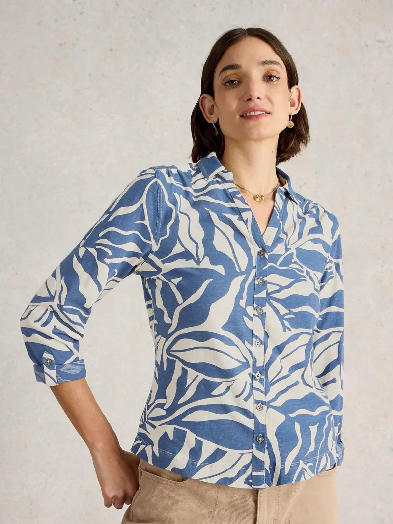 White Stuff Jerseybluse Annie - 38, Marineblau multi, – Produktbild 1 von 4