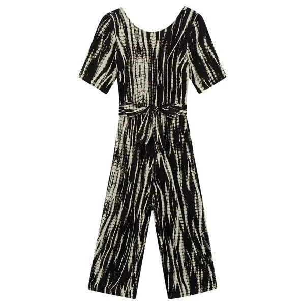 Lovjoi Lovjoi Kurzarm-Jumpsuit STAINE HALFSLEEVE, Black batik, – Produktbild 1 von 4