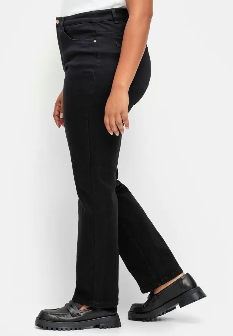 sheego Gerade Jeans black denim, Black denim, – Produktbild 2 von 2