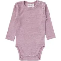 People Wear Organic People Wear Organic Baumwolle-Wolle-Seide Langarm-Body, uni meliert, Rosa, – Produktbild 1 von 1