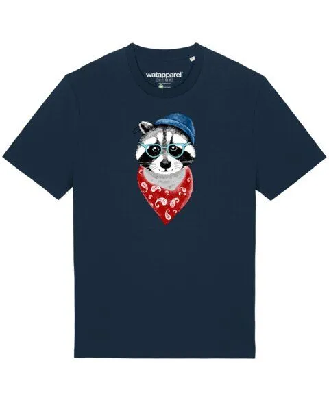 watapparel watapparel T-Shirt Unisex Waschbär, French navy, – Produktbild 1 von 3