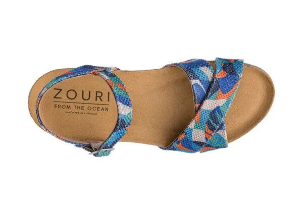 Zouri Zouri Nature Plateau Sandalen, Ocean (blau-orange), – Produktbild 3 von 4