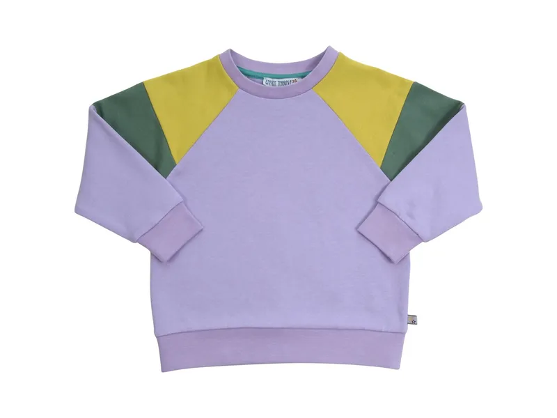 Enfant Terrible Enfant Terrible Sweatshirt Colourblocking lilac-light mustard 86/92, Lila, – Produktbild 1 von 2