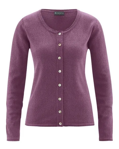 HempAge HempAge Damen Cardigan Carina, Purple, – Produktbild 3 von 4