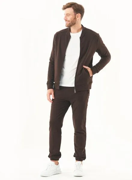 ORGANICATION ORGANICATION Sweatjacke aus Bio-Baumwolle, Braun(espresso), – Produktbild 2 von 4