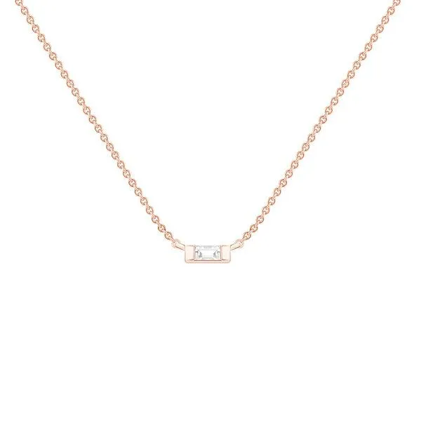 Eppi Eppi Halskette aus Gold mit weißem Saphir mit Baguette-Form Sharly, Rosa, – Produktbild 1 von 4