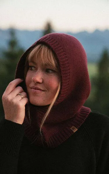 Kopyto Kopyto KOALA Balaclava 100% Merinowolle Wollkapuze RWS-zertifiziert Eco, Bordeaux, – Produktbild 2 von 4