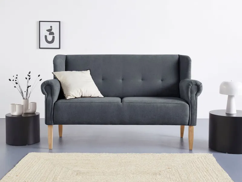 Home affaire Küchensofa Moro Couch mit Federkern, bequem, Breite, in verschiedenen Stoffe und Farben, Grau, – Produktbild 1 von 5