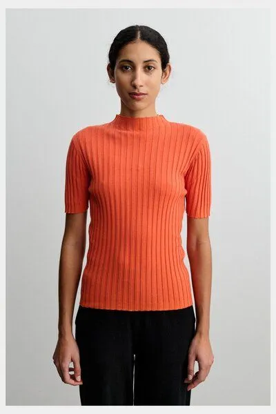 FUB FUB - Tee High Neck Rib, Orange (tangerine), – Produktbild 1 von 2
