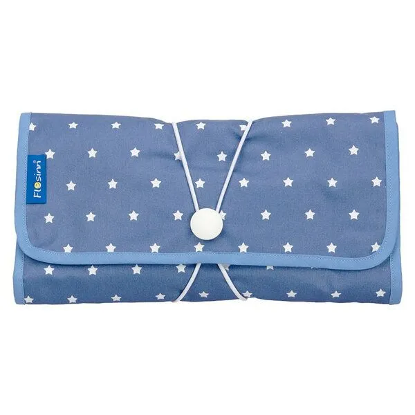 Flosinn Flosinn Wickeltasche Wickelunterlage Wickelclutch abwischbar, Blau (jeansblau), – Produktbild 1 von 4