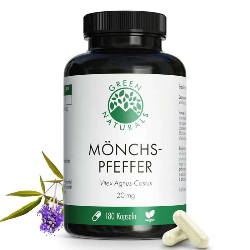 Green Naturals GREEN NATURALS Mönchspfeffer 20mg Hochdosiert Kapseln – Produktbild 1 von 1