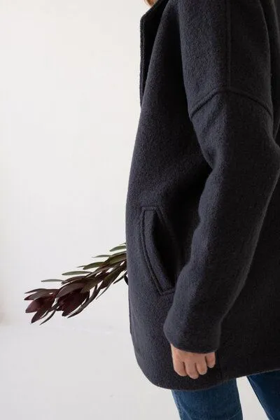 TIRALAHILACHA TIRALAHILACHA Tad Chunky Wool Coat, Schwarz, – Produktbild 3 von 4
