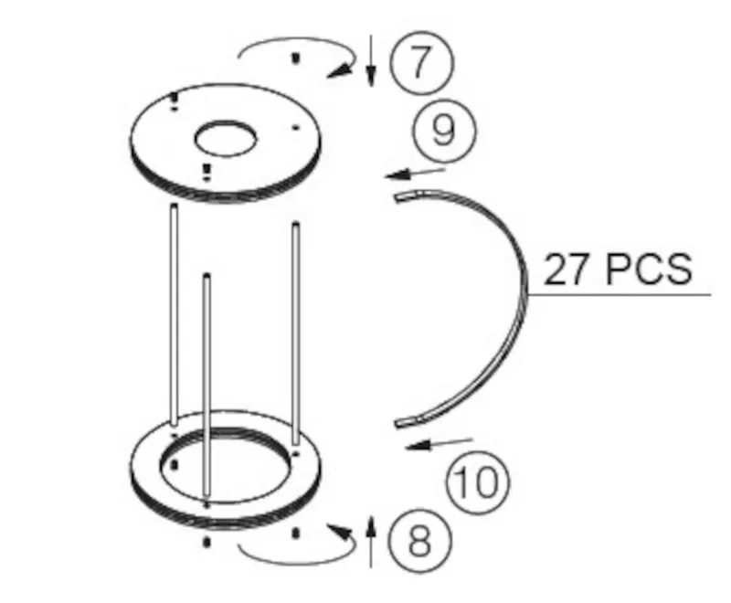 Brilliant Brilliant Deckenleuchte Enca, ohne Leuchtmittel, 30 cm, E27, Bambus/Metall, Braun|schwarz, – Produktbild 3 von 3