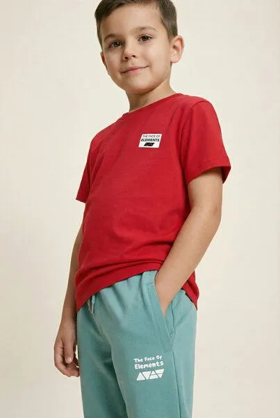 THE FACE OF ELEMENTS THE FACE OF ELEMENTS Color Rush - Relaxed Fit Kids T-Shirt aus 100% Bio-Baumwolle, Signal red (rot), – Produktbild 4 von 4