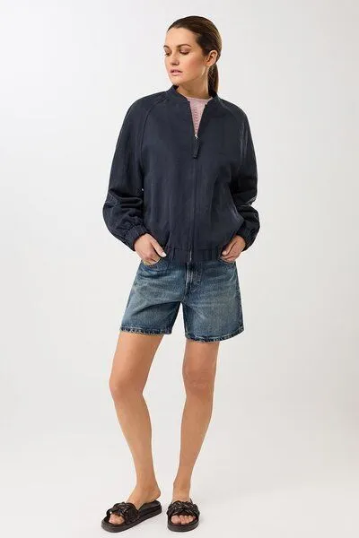 LangerChen LangerChen Bomberjacke aus Tencel®, Navy (blau), – Produktbild 1 von 4
