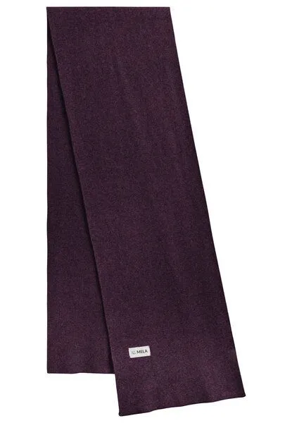 MELA MELA Jacquard Strick Schal Style ASMEE aus 100% Bio-Baumwolle, Elderberry melange, – Produktbild 3 von 5