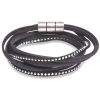 Kork Deko Kork-Deko Wickelarmband aus schwarzem Korkstoff – vegan, handgefertigt & verstellbar – Produktbild 1 von 1